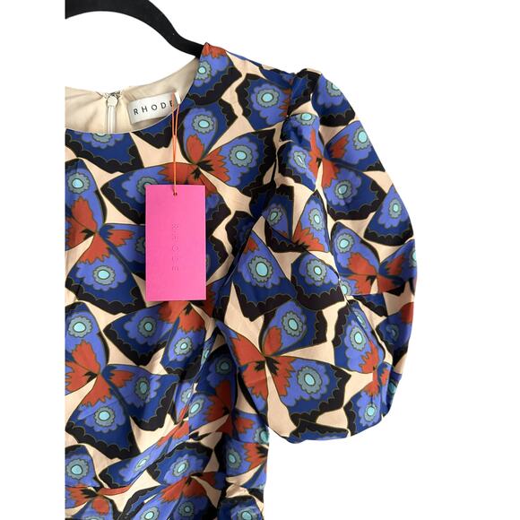 Rhode Pia Butterfly Print Short Sleeve  Mini Dress Size 2 - Picture 5 of 10